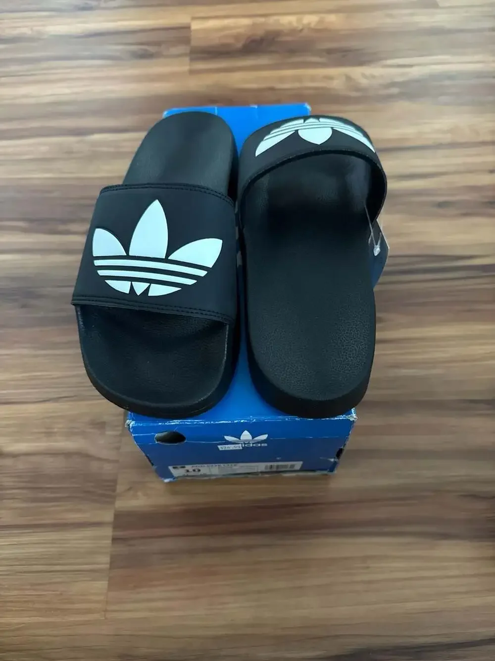 Adidas Adilette Lite Slides Black White Trefoil Logo